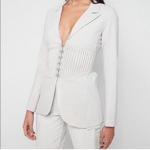 maniere de voir corset waist blazer in stone size 4